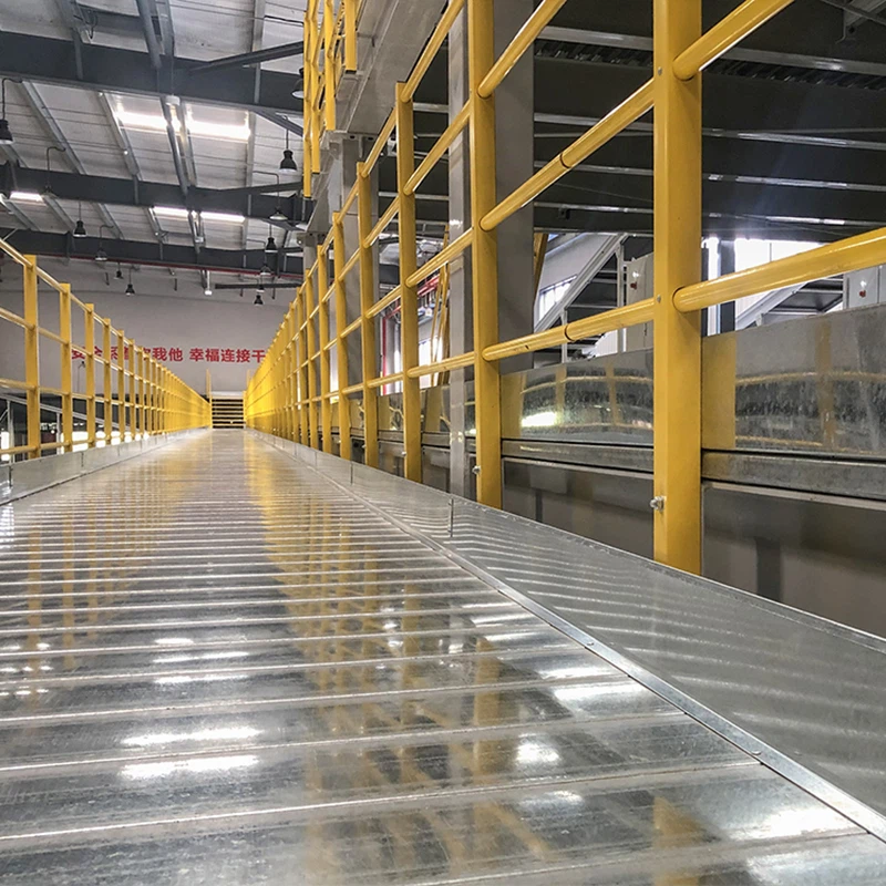Galvanizli panelni kesish bilan mezzanine pol